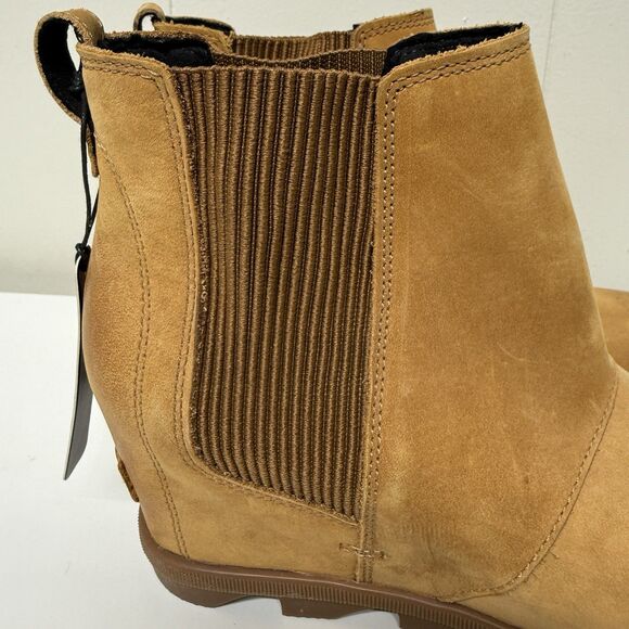 SOREL Joan of Arctic Wedge II Camel Tan Chelsea Leather Boots Women's 9 New - Picture 7 of 13